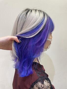 コル(CoL) ◇派手髪ホワイト×インナーブルーラベンダー◇