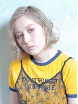 テーラヘアー 成田店(TELA HAIR)&nbsp;ハイトーンベージュ×波ウェーブ【TELA HAIR】