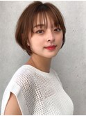 前髪 アンブレラカラー こなれミディ イメチェン ウェーブパーマ