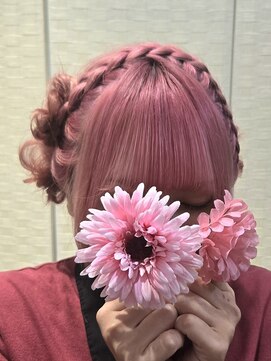 ベリッシモ(Bellissimo) 編み込みカチューシャ☆お花☆ツインお団子♪