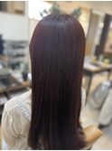 ピンクベージュ×ロングスタイル