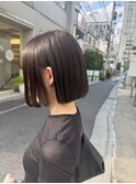 暗髪ミニボブレイヤーショートボブアッシュブラウン SAKI