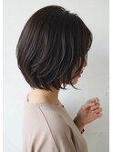 ひし形ボブ30代40代50代フェイスレイヤー暗髪髪質改善