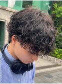 波巻きスパイラルパーマメンズマッシュパーマツイストパーマ　