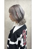 ダブルカラー、シルバーグレー、ケアブリーチ、バレイヤージュ