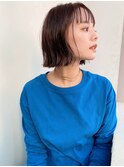 ボブ/ココアベージュ/外ハネ/小顔/前髪カット/大人ボブ