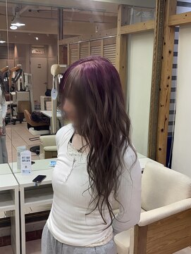 ピンクパープルグラデーションルーツカラーミルクティーベージュ