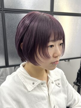 シーバイスリー 綱島(C×3) 色落ちミルクティーになるラベンダーカラー ×丸み ショート