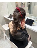 ブリーチなしカラー/ヘアアレンジ/ヘアセット/福岡/10代20代30代