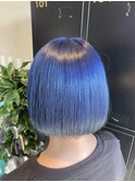 ブルー×ミニボブ