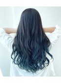 ブルー×バレイヤージュ