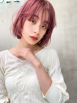 メーヴェ(Mowen) mowen×ミディアム×小顔カット×ピンクバイオレット