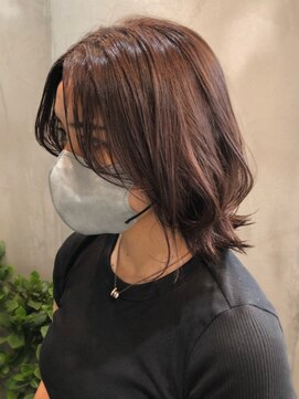 ソイルバイロミー(soil by ROMMY) 【ピンクベージュ】で大人可愛いミディアムヘア/横浜髪質改善