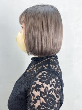 アルバム 銀座(ALBUM GINZA) グレージュボブ_外ハネボブセクションカラー_ba383422