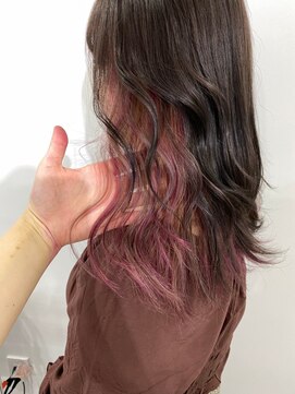 グラム 岡崎南店(gram) ベージュ_インナーカラー＿ピンクアッシュ＿くすみピンク_09