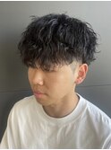 ツイストスパイラルパーマツイストパーマツーブロック刈り上げ