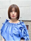 島田/顔まわりレイヤーボブ ナチュラルベージュ 秋冬 白楽ボブ