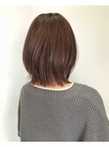 モカブラウンのウルフカット