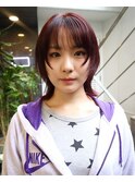 ブリーチなしダブルカラーワインレッド