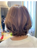 20代30代40代大人可愛いエアリーボブラベンダーベージュ透明感