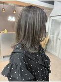 ハイライトレイヤーカット白髪ぼかしボブ京都レイヤーカット