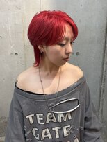 ラニヘアサロン(lani hair salon)&nbsp;ビビットレッド/ウルフ/赤髪/派手髪/暖色系カラー/パンクカラー