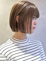 ニコトウキョウ 新宿(nico TOKYO) 20代30代切りっぱなしボブタッセルボブ顔周りレイヤーオリーブ