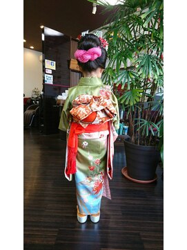 美容 和らく 七五三のお着付け、髪のセット