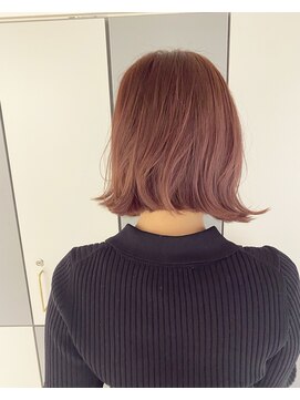 ラベスト キョウト(LOVEST) 透明感ピンクベージュのボブ