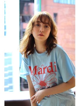 アロマ ヘアー ルーム 新宿3号店(AROMA hair room) ☆ 前髪ありのくせ毛風パーマ ☆ ピンクベージュカラー ☆