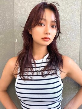 マシェリー バイ ロンド 金山(Ma cherie by Lond) ブリーチピンクブラウン×レイヤーカット×エアリーロング