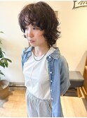 [高塚]ショートウルフレイヤーパーマ無造作 レッドブラウン