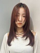 トリッカ シブヤ(TRICCA SHIBUYA)&nbsp;ハイレイヤー/チェリーレッド/ダークレッド/ブリーチなし/前髪