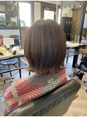 ミニボブ_似合わせカット_ベージュアッシュ