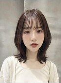 ブリーチなし/ブラウン/レイヤーボブ/ミディアム/20代/前髪あり