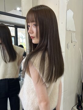 ヌーヴ(Nu:v) ワンレンロング/オリーブベージュ