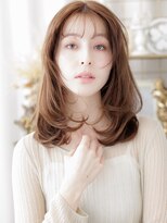 カバーヘア ブリス 戸田公園西口店(COVER HAIR bliss)&nbsp;ブリーチなしミルクブラウンセミロングレイヤーa戸田公園20代