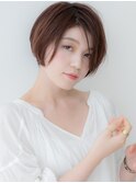 グレージュブラウン刈り上げ丸みショートボブX戸田公園30代40代