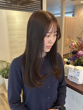 ハノン(Hanon) 低めレイヤー×艶々チョコレートブラウン
