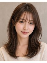 アボヘアー(Abo hair)&nbsp;ひし形シルエット簡単スタイリングカーキベージュロングヘア