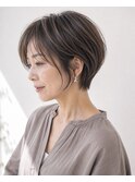 40代50代/ミセスショート/白髪ぼかし/前髪あり