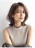 40代50代60代/ブリーチなし白髪ぼかしカラーミディアムレイヤー