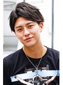 七三オールバック ツイストパーマ ビジネス かき上げヘア