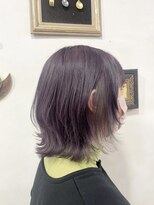 ランプ ヘアー(lamp hair) ミディアムレイヤー×イヤリングカラー/lamp清水