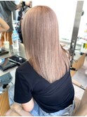 ダブルカラーインナーカラーミルクティーベージュローライト韓国