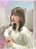 ダークアッシュ/ミディアムレイヤーカット［髪質改善/縮毛矯正］