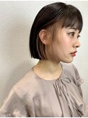 ぱつっとボブ×インナーカラー