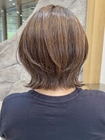 表参道酸性ストレートパーマ艶髪ミディアム髪質改善ベージュ40代