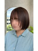 ウルフボブ/顔まわりウルフ/マロンブラウン/枚方