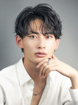 オーシャントーキョー 渋谷(OCEAN TOKYO) センターパートツーブロックショートニュアンスパーマ刈り上げ